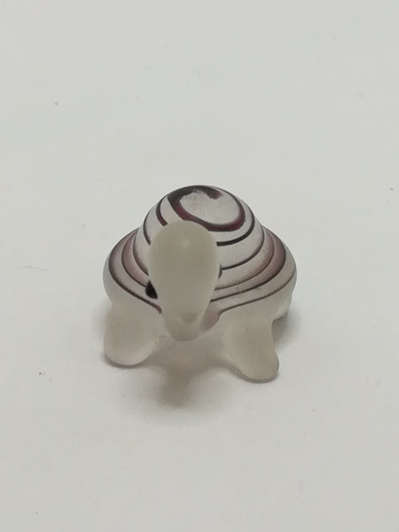 Miniature Frosted Glass/Resin Tortoise with Black Spirals (Miniature, suitable for printer's tray)