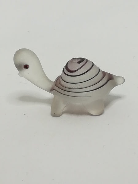 Miniature Frosted Glass/Resin Tortoise with Black Spirals (Miniature, suitable for printer's tray)