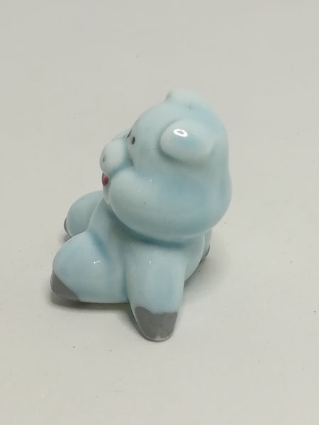 Miniature Ceramic Baby Blue Pig Sitting (Miniature, suitable for printer's tray)