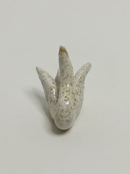 Miniature Ceramic Cream White & Brown Dots Swan (Miniature, suitable for printer's tray)