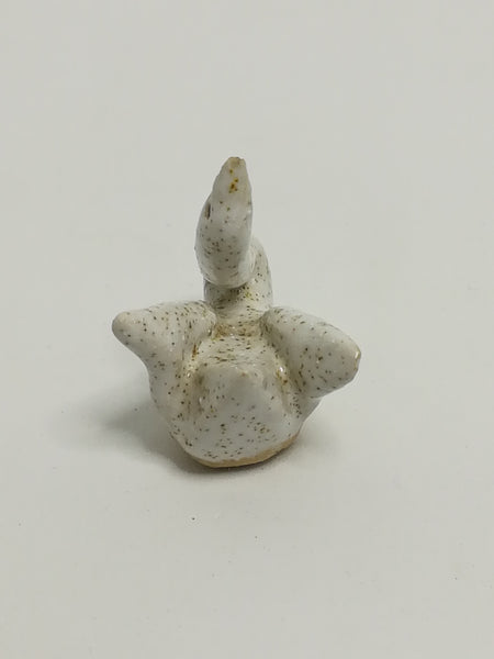Miniature Ceramic Cream White & Brown Dots Swan (Miniature, suitable for printer's tray)