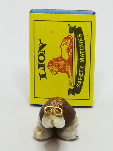 Miniature White & Brown Sea Shells Tortoise Wearing Glasses - Design 3 (Miniature, suitable for printer's tray)