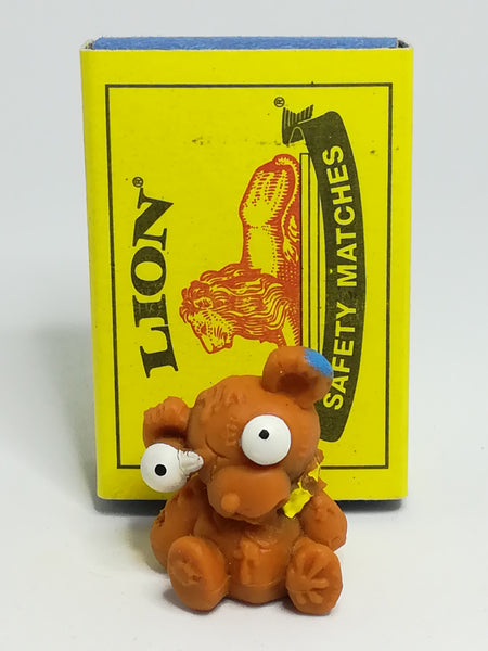 Miniature Brown, Yellow Neck Pencil Popper Teddy Bear (Miniature, suitable for printer's tray)