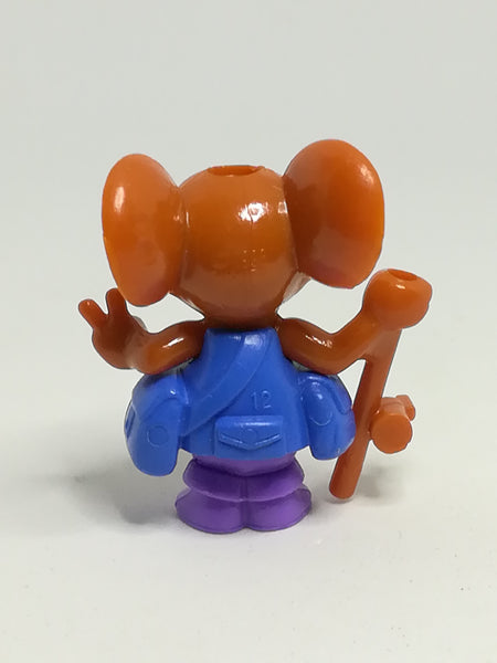 Miniature Brown Mouse Big Ears, Blue & Purple Outfit, Holding Stick (Miniature, suitable for printer's tray)