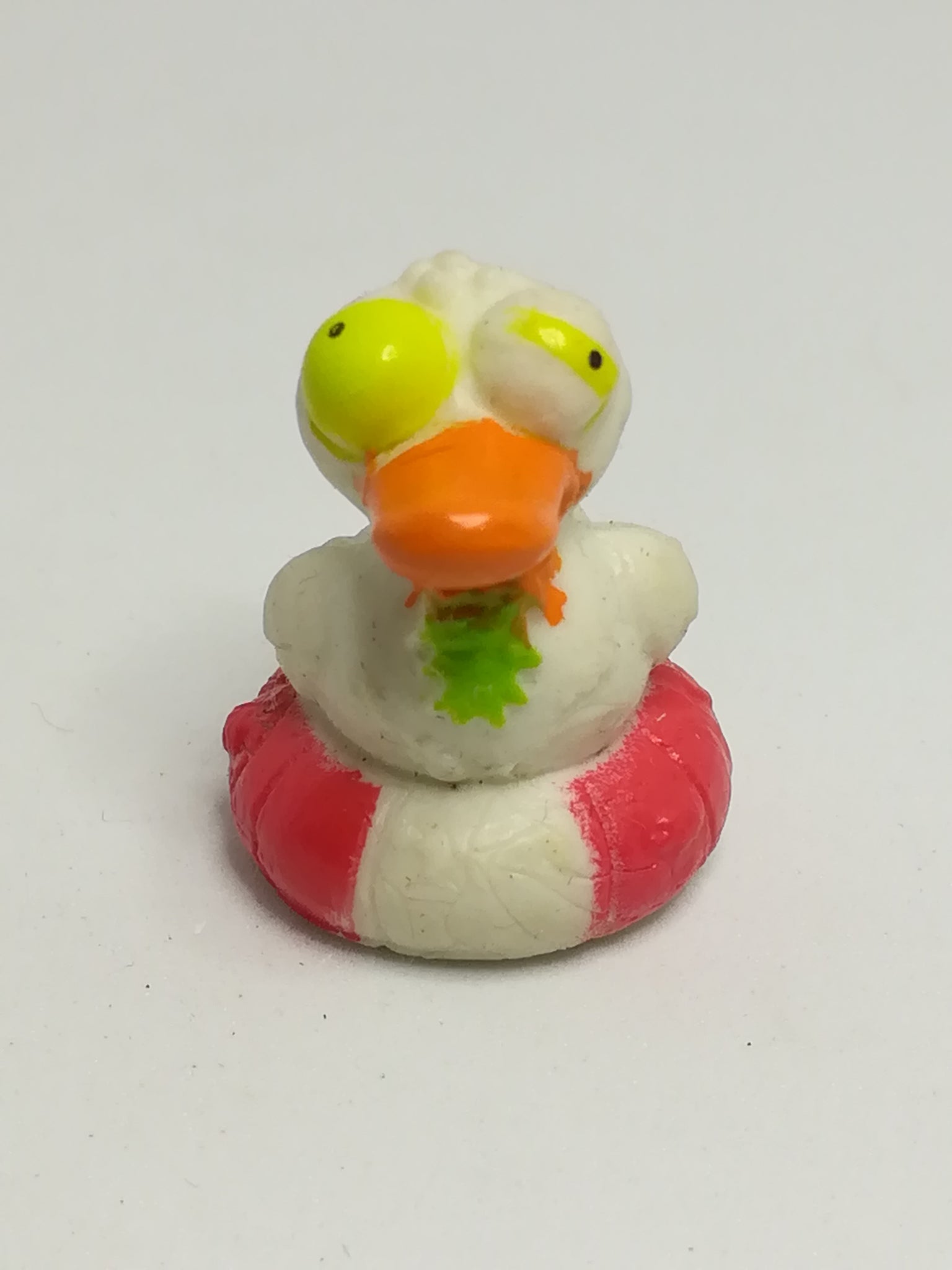 Miniature White & Red Pencil Popper Duck Orange Beak & Yellow Eye (Miniature, suitable for printer's tray)