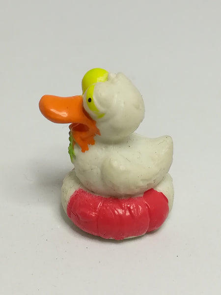 Miniature White & Red Pencil Popper Duck Orange Beak & Yellow Eye (Miniature, suitable for printer's tray)
