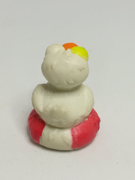 Miniature White & Red Pencil Popper Duck Orange Beak & Yellow Eye (Miniature, suitable for printer's tray)