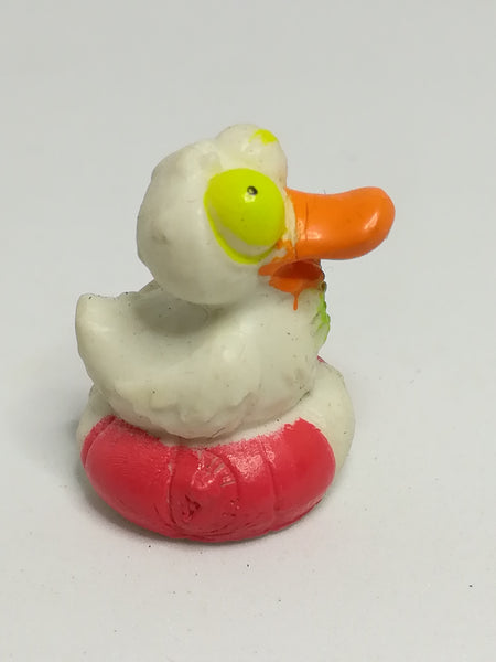 Miniature White & Red Pencil Popper Duck Orange Beak & Yellow Eye (Miniature, suitable for printer's tray)