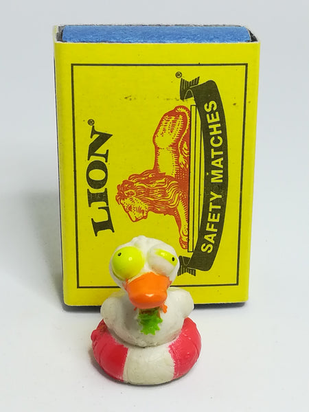 Miniature White & Red Pencil Popper Duck Orange Beak & Yellow Eye (Miniature, suitable for printer's tray)