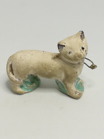 Miniature Ceramic White Cat with Necklace (Miniature, suitable for printer's tray)