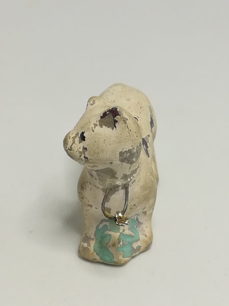 Miniature Ceramic White Cat with Necklace (Miniature, suitable for printer's tray)
