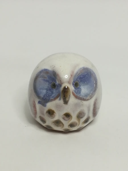 Miniature Ceramic Brown, Blue & White Owl (Miniature, suitable for printer's tray)