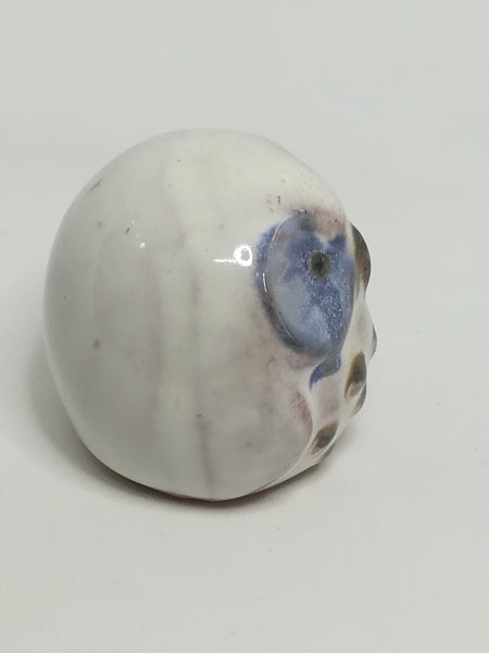 Miniature Ceramic Brown, Blue & White Owl (Miniature, suitable for printer's tray)