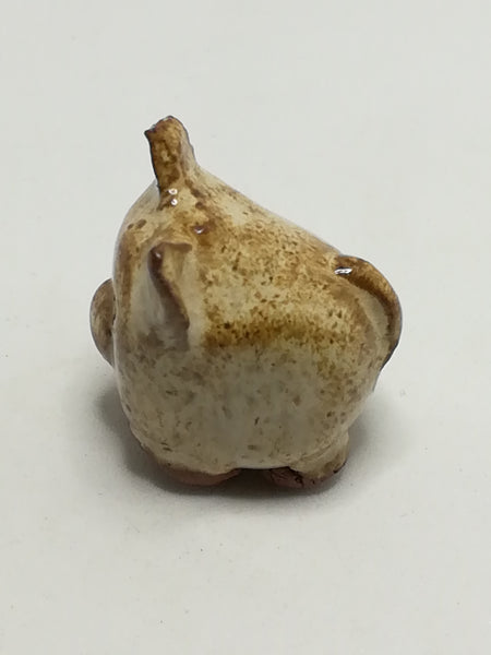 Miniature Ceramic Brown & White Pig (Miniature, suitable for printer's tray)