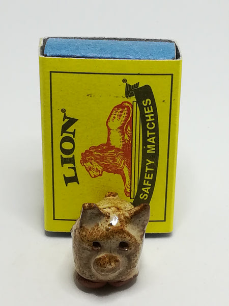 Miniature Ceramic Brown & White Pig (Miniature, suitable for printer's tray)