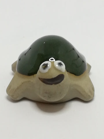 Miniature Clay Tortoise with Glazed Dark Green Shell (Miniature, suitable for printer's tray)