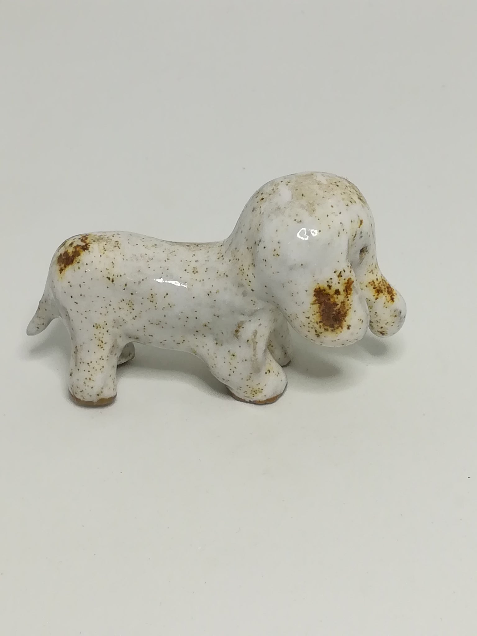 Miniature Ceramic White & Brown Elephant (Miniature, suitable for printer's tray)