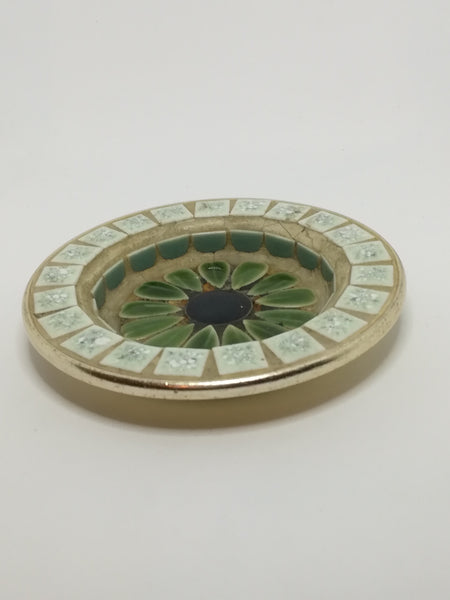 Ornamental Tile Decorated Plates/Ashtrays, Set of Three