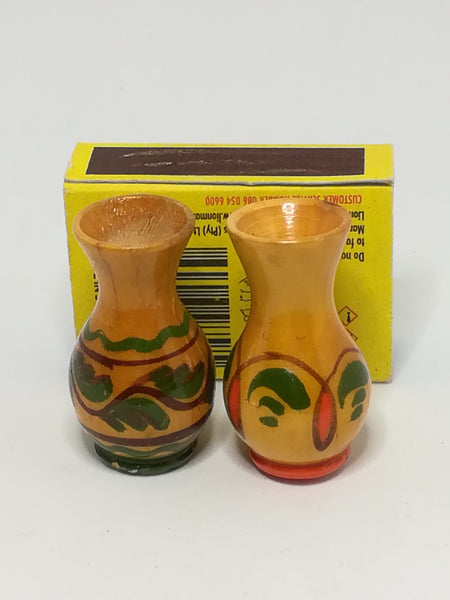 Miniature Wooden Hand-painted Milk Jugs (Set) (Miniature, suitable for printer's tray)