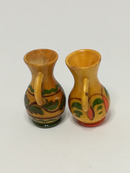 Miniature Wooden Hand-painted Milk Jugs (Set) (Miniature, suitable for printer's tray)