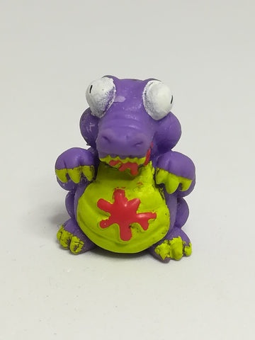 Miniature Purple & Green Pencil Popper Dinosaur Red Paint on Chin & Tummy (Miniature, suitable for printer's tray)