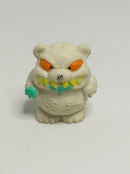 Miniature White Scary Bear Orange eye & Yellow Teeth Pencil Popper (Miniature, suitable for printer's tray)