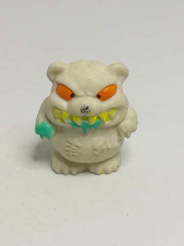 Miniature White Scary Bear Orange eye & Yellow Teeth Pencil Popper (Miniature, suitable for printer's tray)