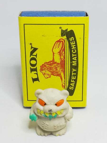 Miniature White Scary Bear Orange eye & Yellow Teeth Pencil Popper (Miniature, suitable for printer's tray)
