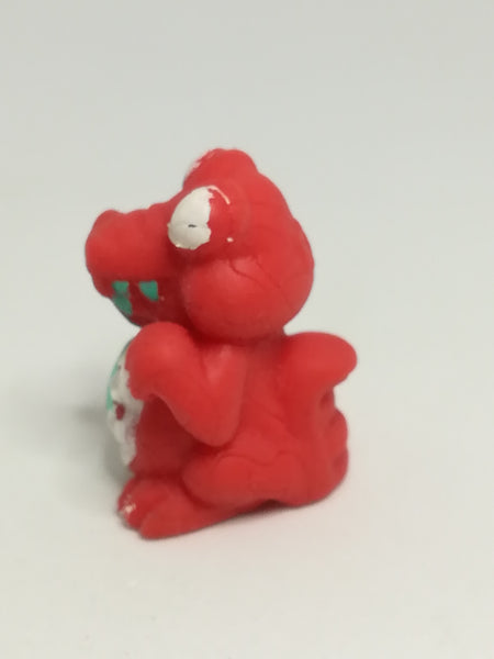 Miniature Red Pencil Popper Dinosaur White Paint on Chin & Tummy (Miniature, suitable for printer's tray)