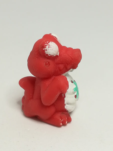 Miniature Red Pencil Popper Dinosaur White Paint on Chin & Tummy (Miniature, suitable for printer's tray)