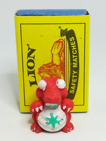 Miniature Red Pencil Popper Dinosaur White Paint on Chin & Tummy (Miniature, suitable for printer's tray)