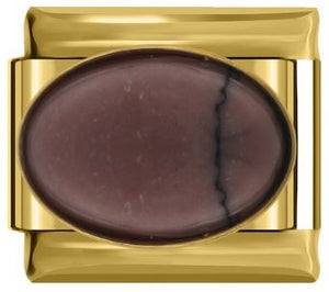 Italian Charm Pink Stone on 'Gold' (Fits Nomination Bracelet)