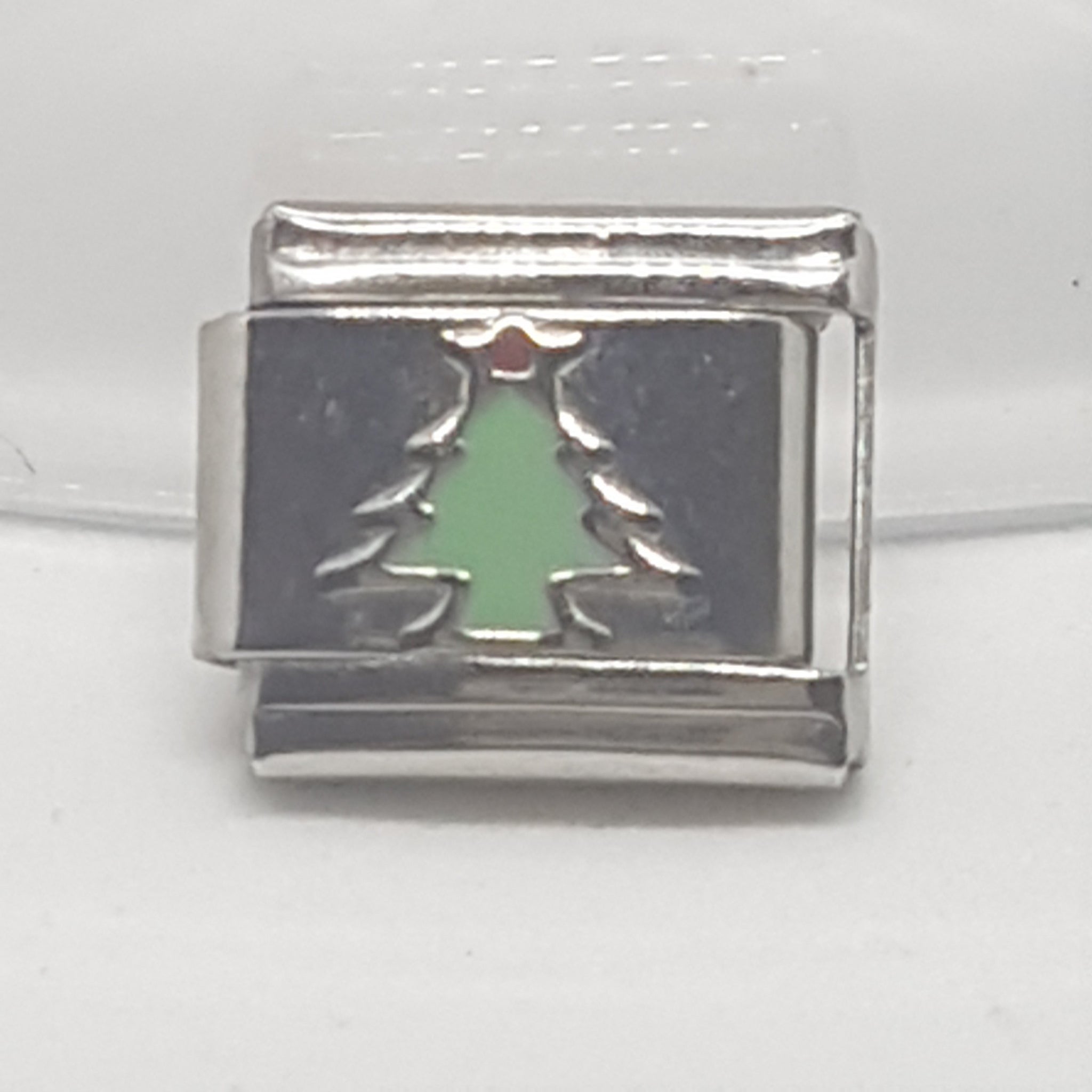 Italian Charm Christmas Tree Green Enamel (Fits Nomination Bracelet)
