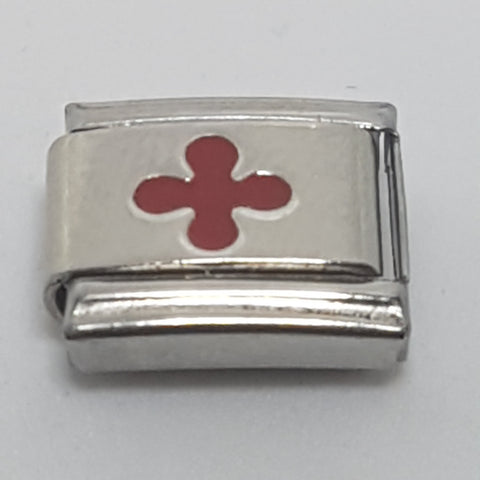 Italian Charm Cross Red Enamel (Fits Nomination Bracelet)