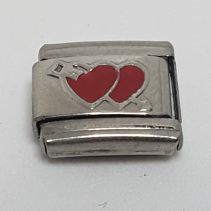 Italian Charm Hearts Cupid Red Enamel (Fits Nomination Bracelet)