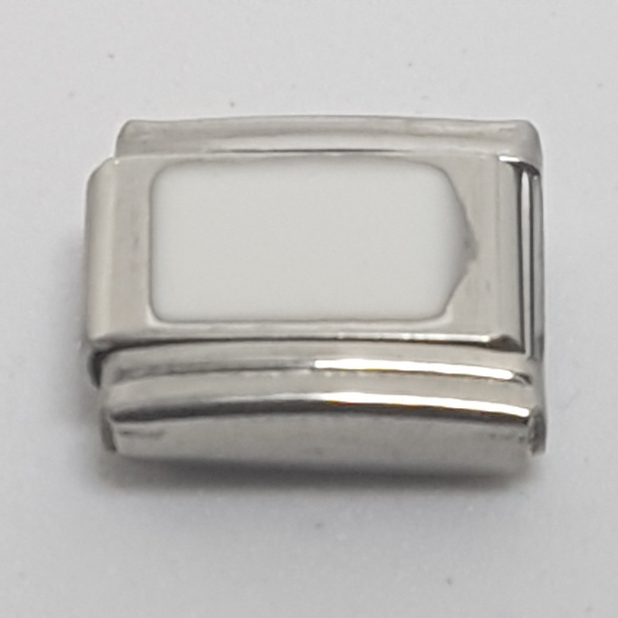 Italian Charm Cube White Enamel (Fits Nomination Bracelet)