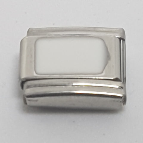 Italian Charm Cube White Enamel (Fits Nomination Bracelet)