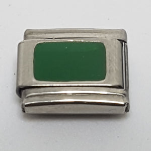 Italian Charm Dark Green Enamel Cube Square (Fits Nomination Bracelet)