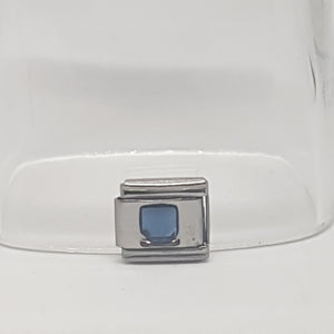 Italian Charm Square Cube Gem Blue (Fits Nomination Bracelet)