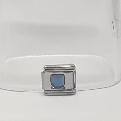 Italian Charm Square Cube Gem Blue (Fits Nomination Bracelet)