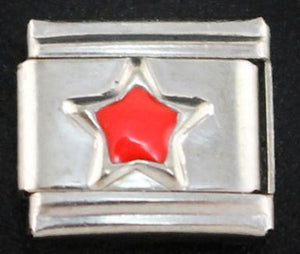 Italian Charm Star Red Enamel (Fits Nomination Bracelet)