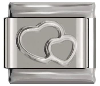Italian Charm 'Silver' Hearts (Fits Nomination Bracelet)