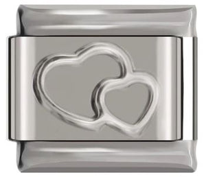 Italian Charm 'Silver' Hearts (Fits Nomination Bracelet)