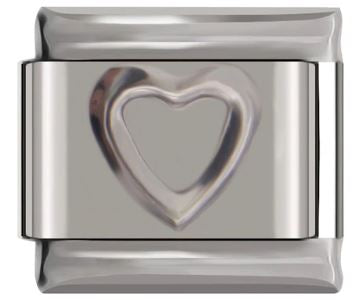 Italian Charm 'Silver' Heart (Fits Nomination Bracelet)