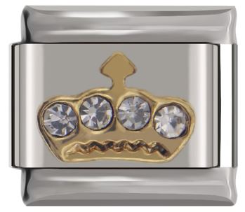 Italian Charm Crown Diamante on 'Silver' (Fits Nomination Bracelet)