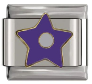 Italian Charm Purple Enamel Star 'Silver' (Fits Nomination Bracelet)