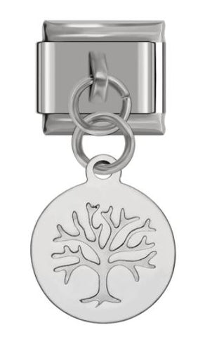 Italian Charm Tree of Life 'Silver' Dangle on 'Silver' Link (Fits Nomination Bracelet)