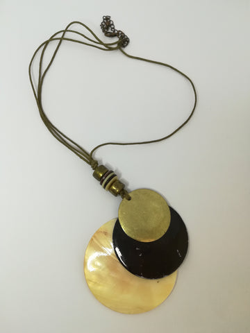 Necklace Chord and Disks (Metal and Shell)