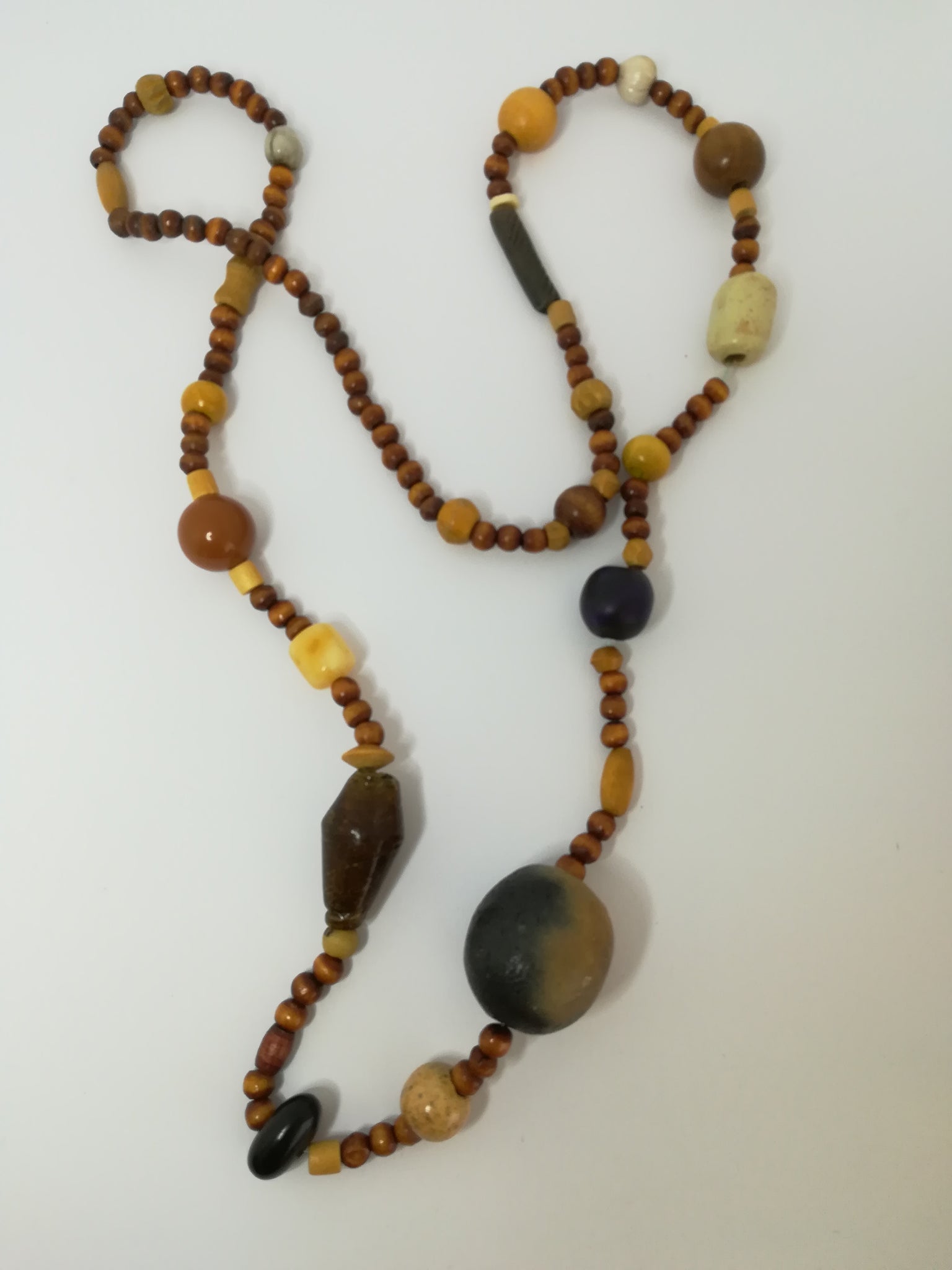 Necklace Wooden Beads with Various Beads