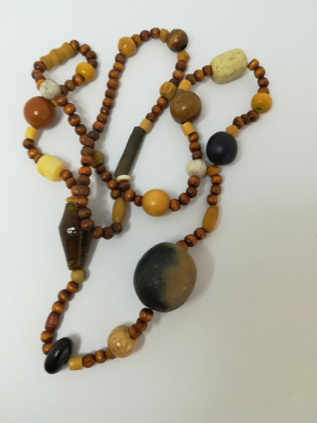 Necklace Wooden Beads with Various Beads